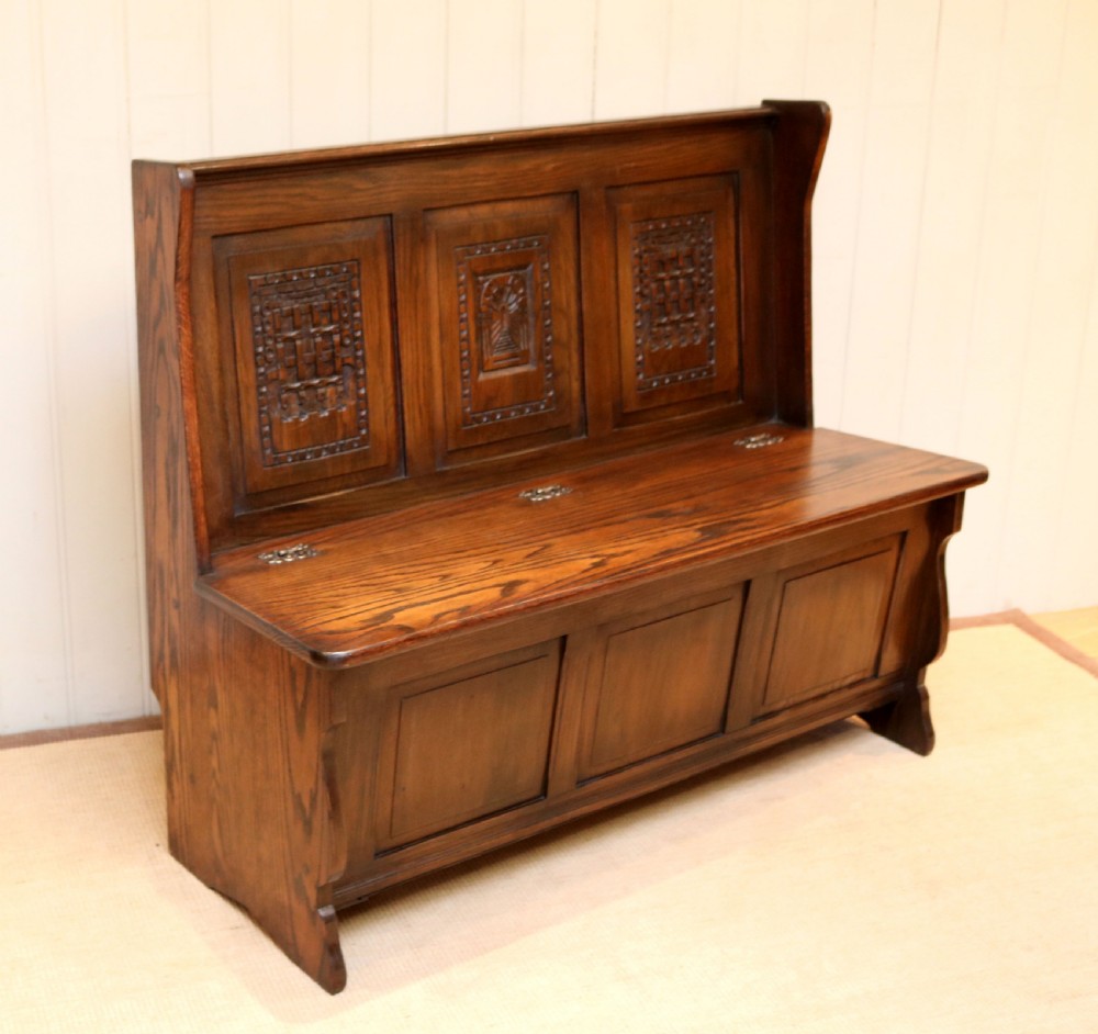 Carved Oak Bench View IV