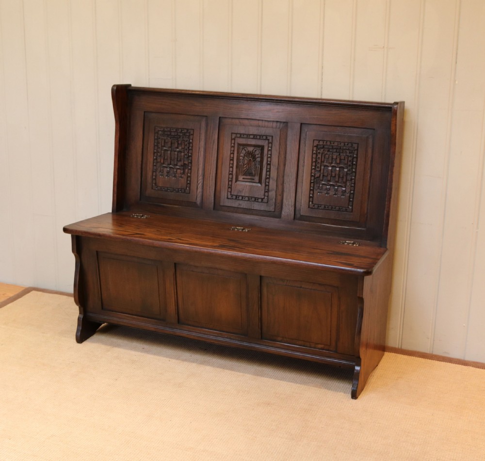 Carved Oak Bench View VIII