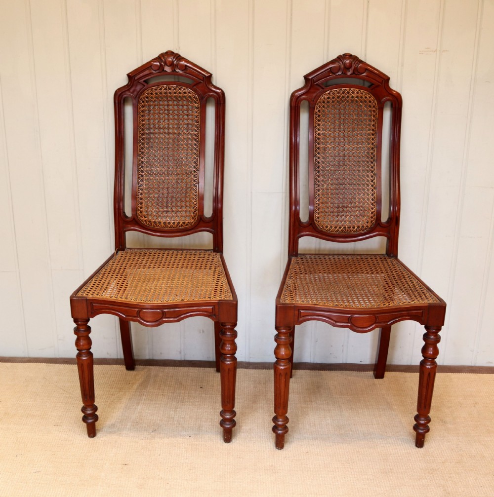 Pair Of Late 19th Century Mahogany Cane Seat Chairs 