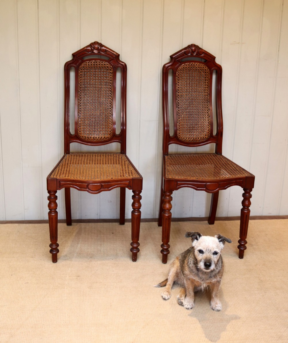 Pair Of Late 19th Century Mahogany Cane Seat Chairs  View V