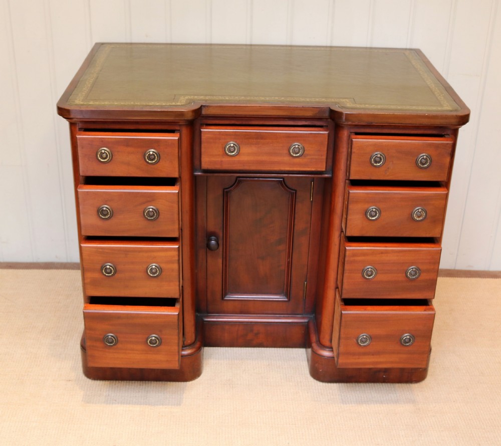 Late 19th Century Mahogany Kneehole Desk View VIII
