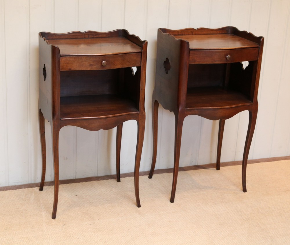 Pair Of French Cherry Wood Bedside Cabinets View II