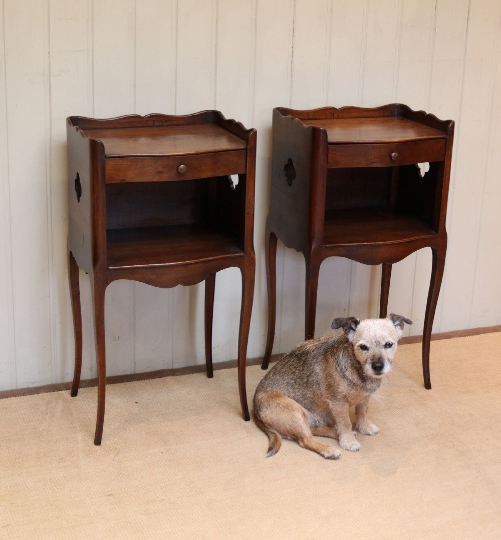 Pair Of French Cherry Wood Bedside Cabinets View III