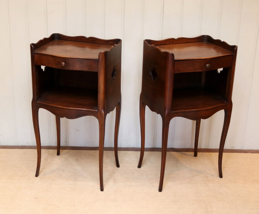 Pair Of French Cherry Wood Bedside Cabinets View V