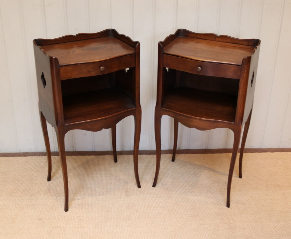 Pair Of French Cherry Wood Bedside Cabinets View VI