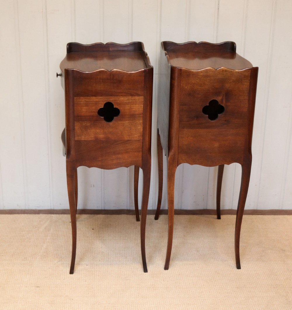 Pair Of French Cherry Wood Bedside Cabinets View VII