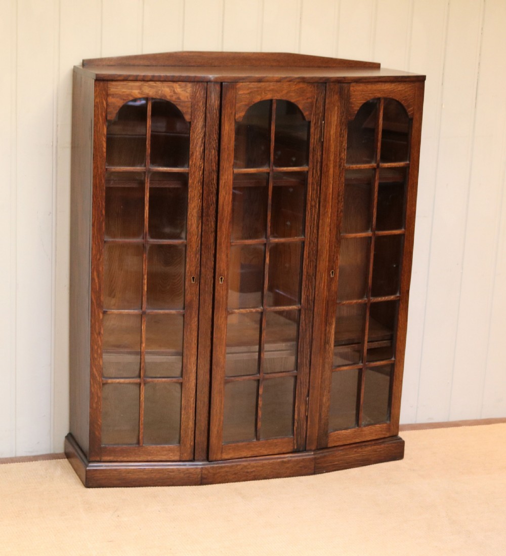 Oak Glazed Bookcase View VI