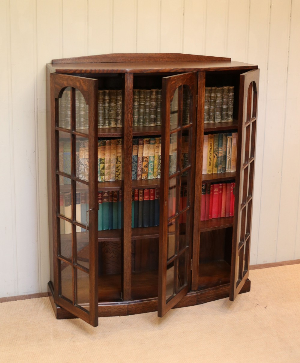 Oak Glazed Bookcase View VII