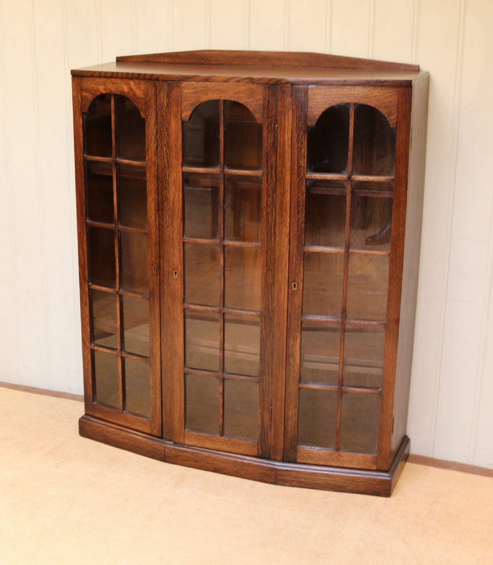 Oak Glazed Bookcase View VIII