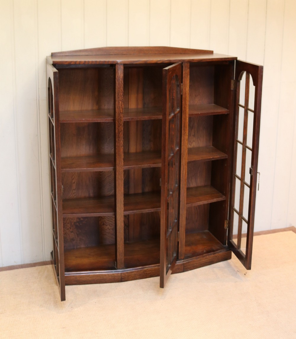 Oak Glazed Bookcase View IX