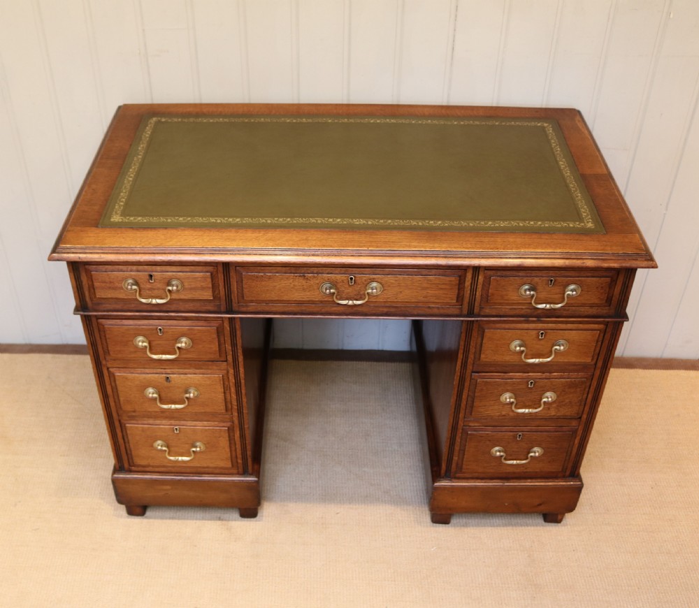 Oak Pedestal Desk View II