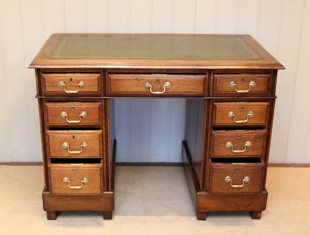 Oak Pedestal Desk View III