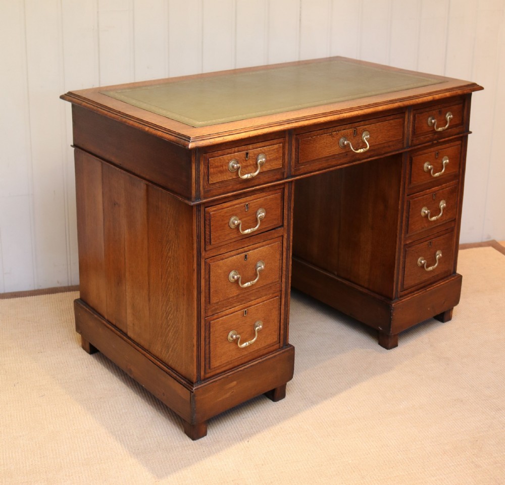 Oak Pedestal Desk View V
