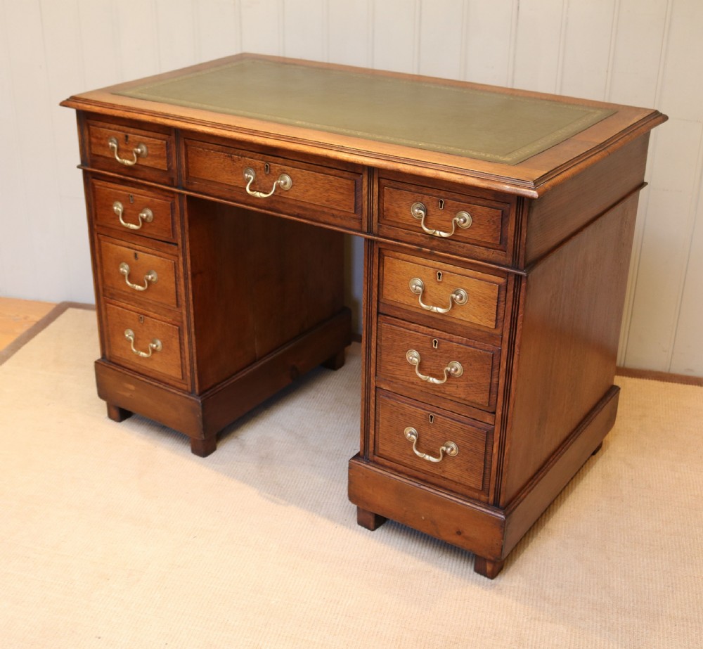 Oak Pedestal Desk View VI