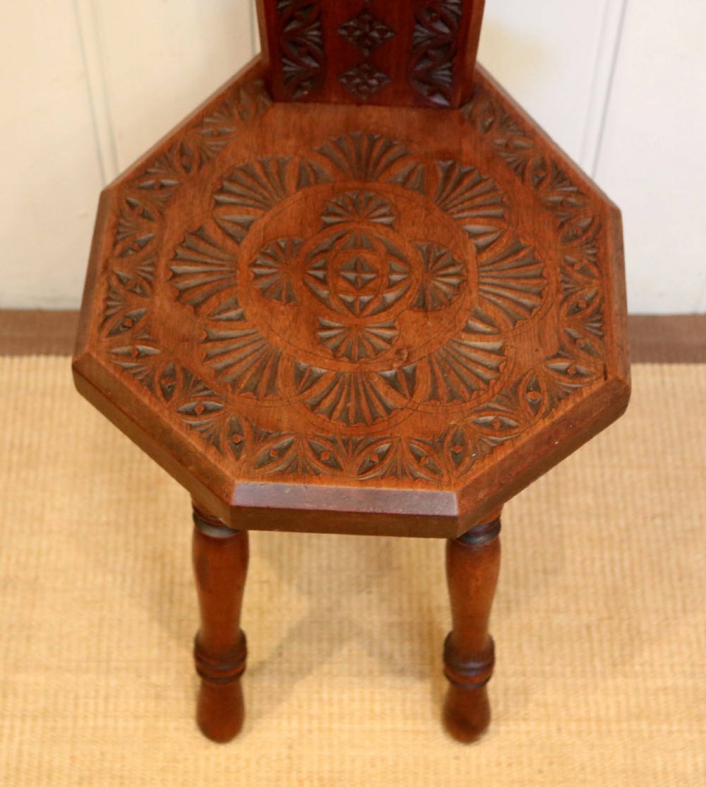 Carved Oak Spinning Chair View V
