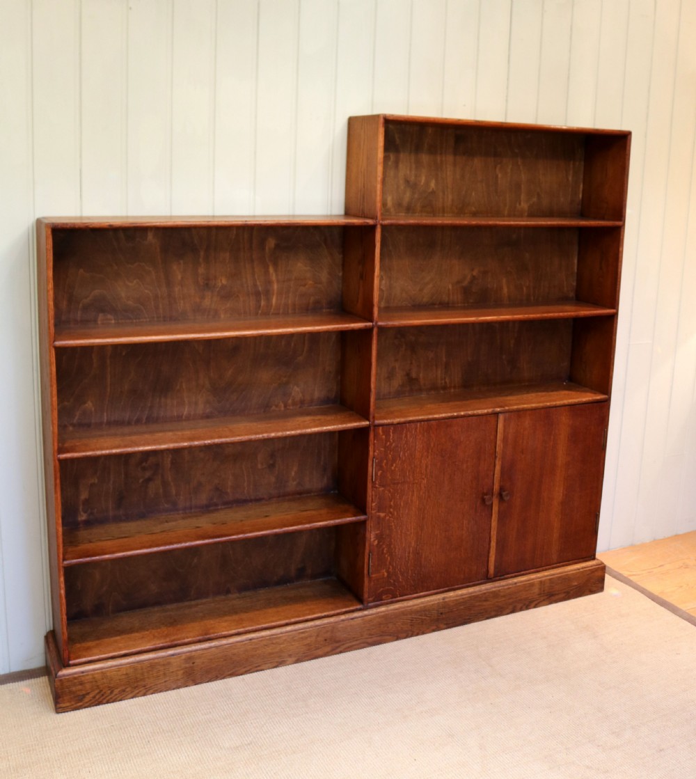Large Open Sectional Oak Bookcase View II