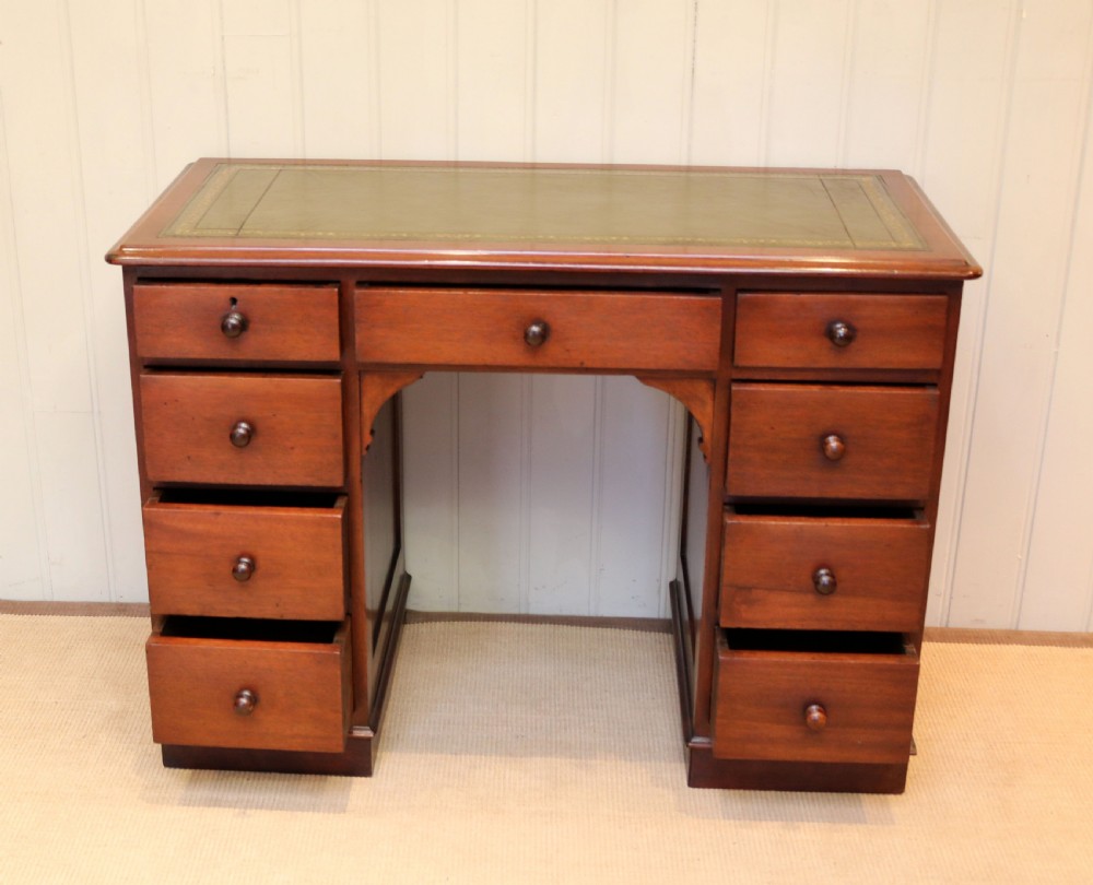 Late 19th Century Mahogany Kneehole Desk  View V