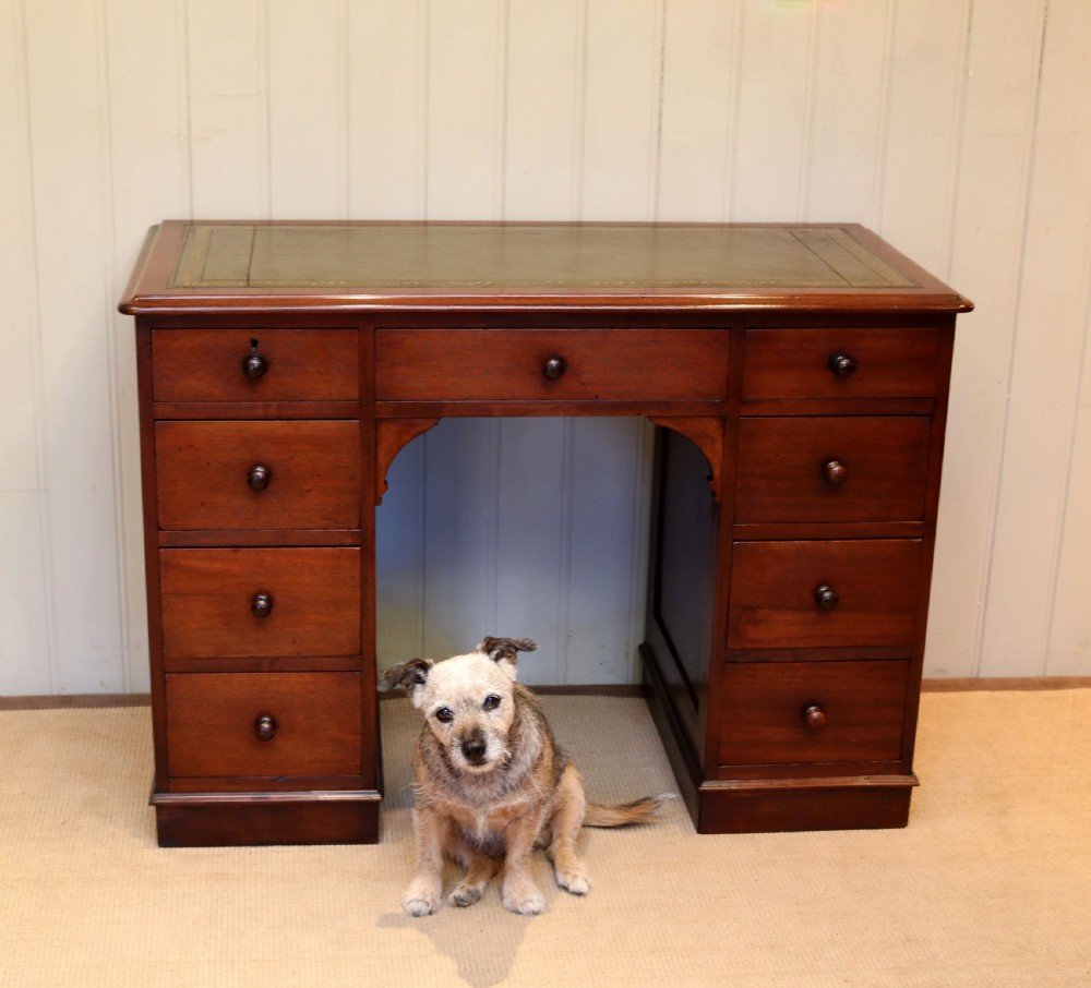 Late 19th Century Mahogany Kneehole Desk  View VI