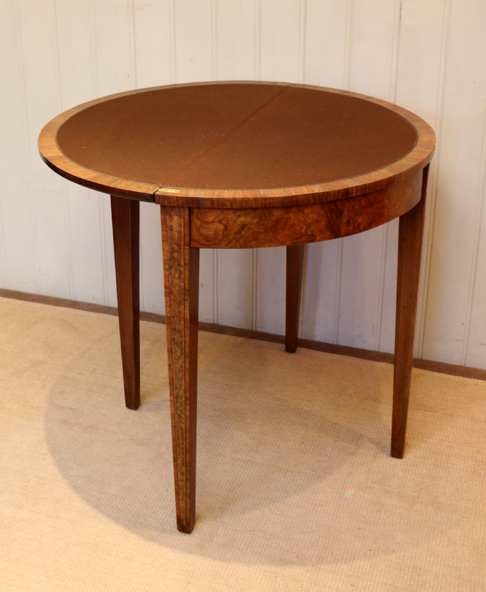 Burr Walnut Card Table View III
