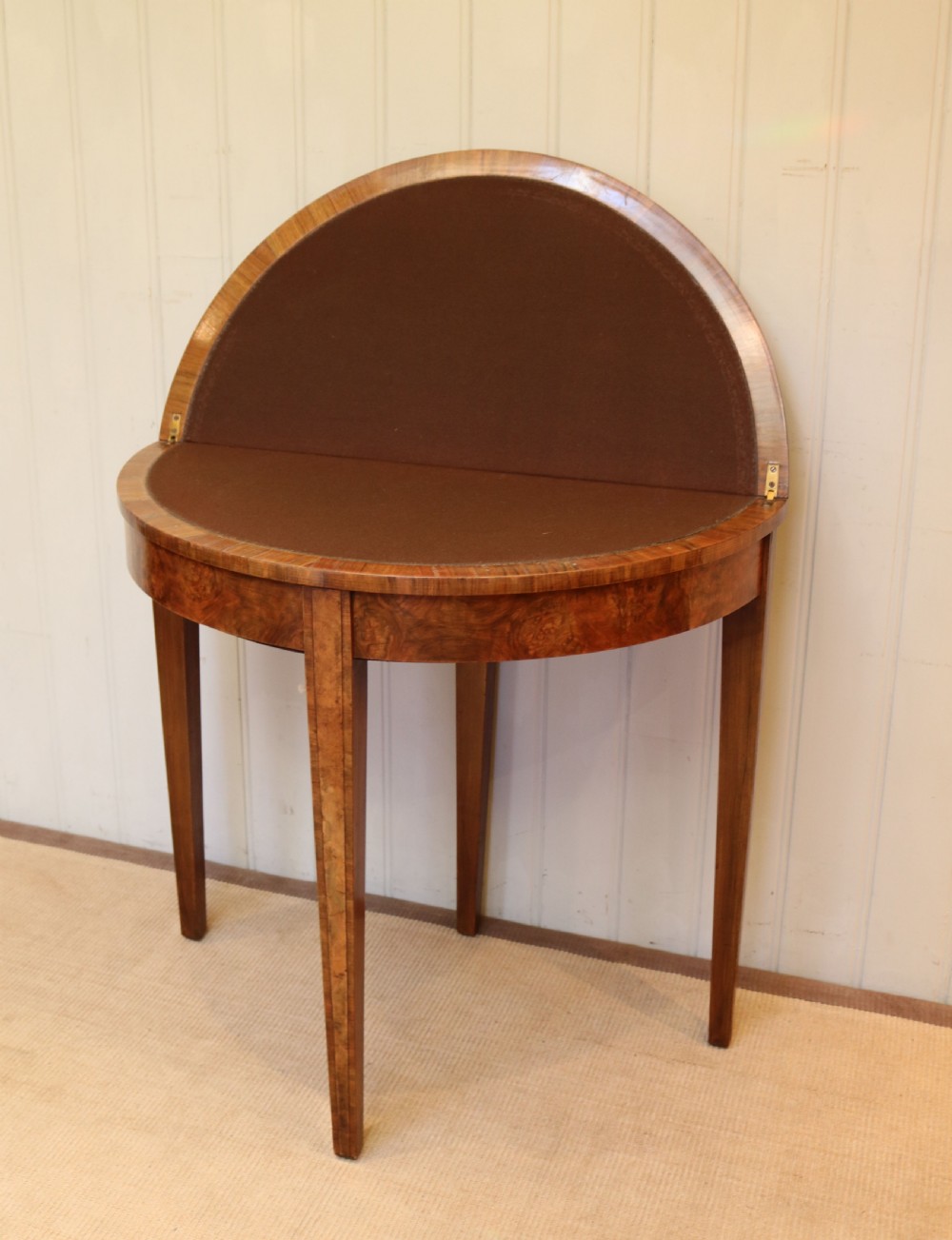 Burr Walnut Card Table View V