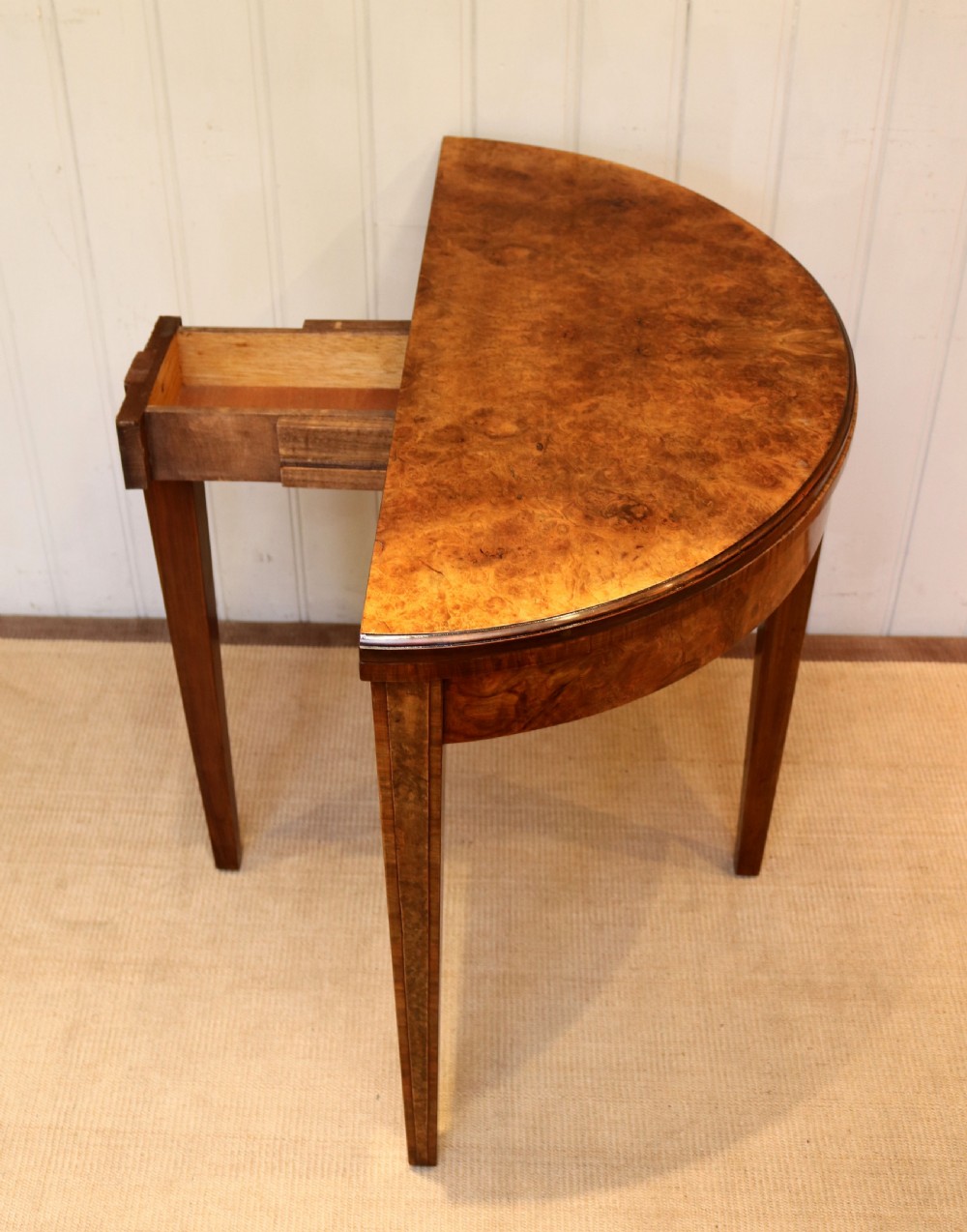 Burr Walnut Card Table View VI