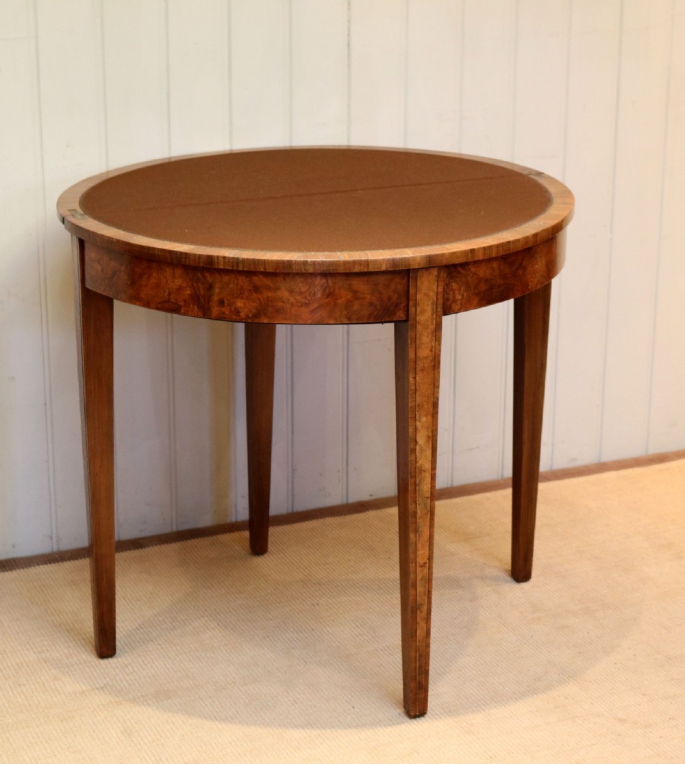 Burr Walnut Card Table View VII