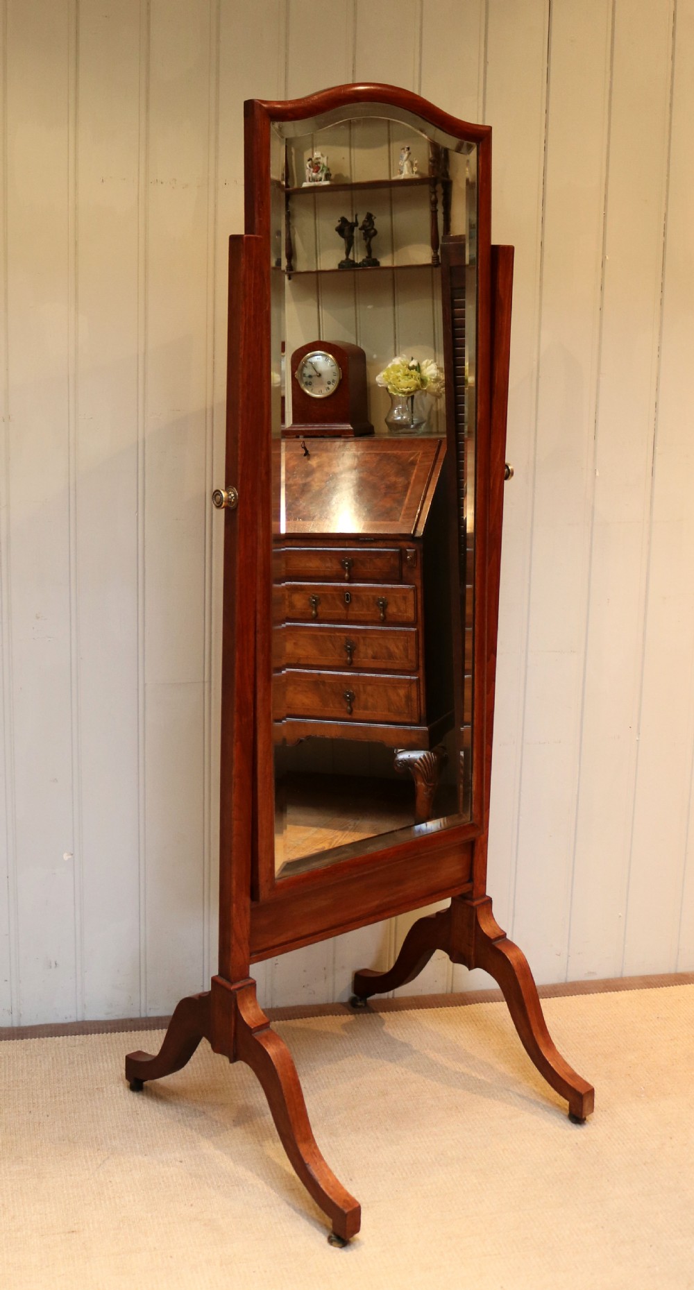 Edwardian Mahogany Cheval Mirror View III