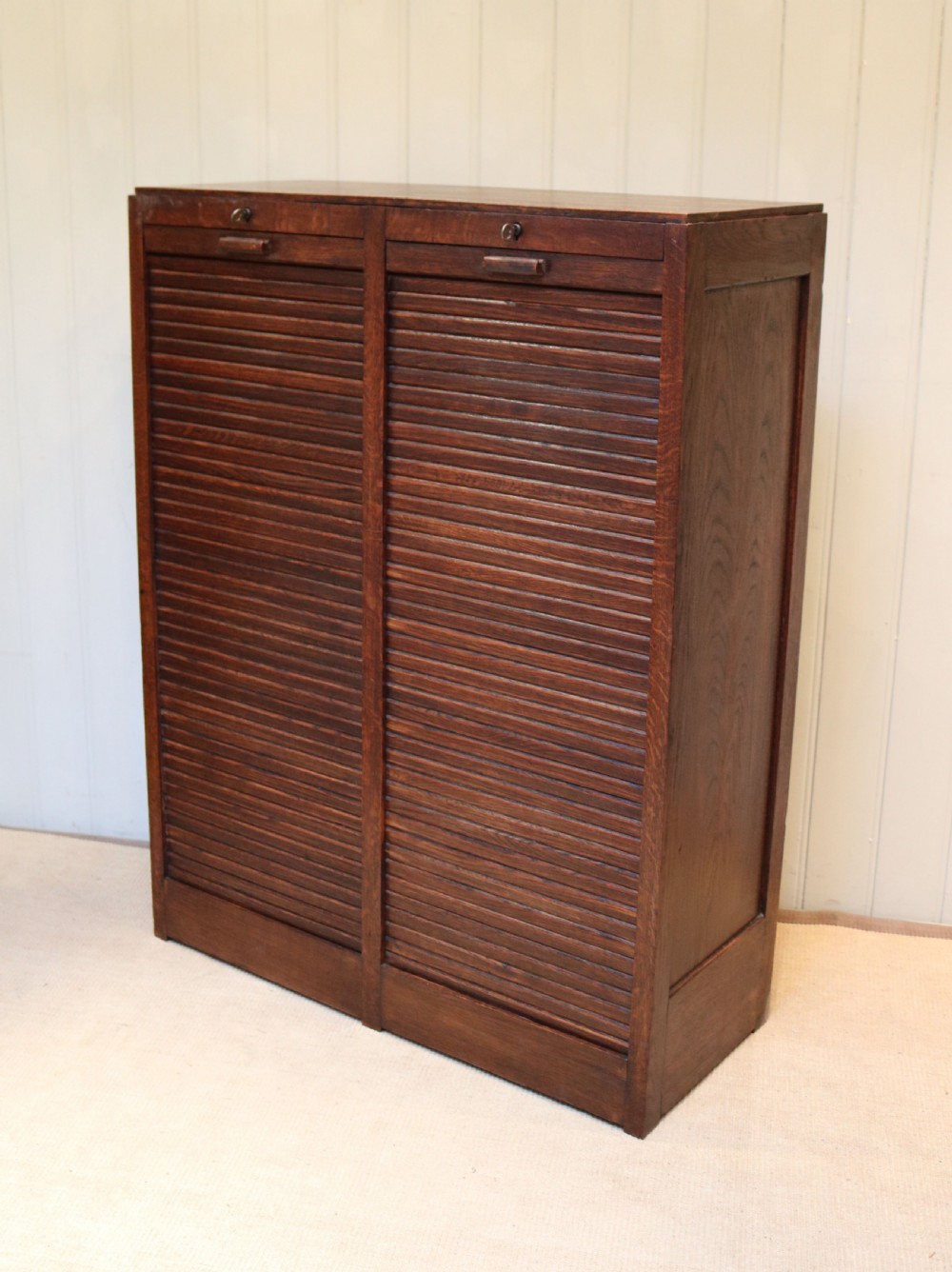 Oak Double Tambour Front Filing Cabinet  View VII
