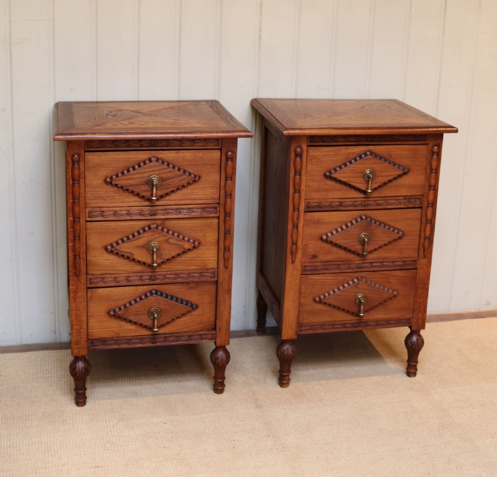 Pair Of Oak Bedside Cabinets