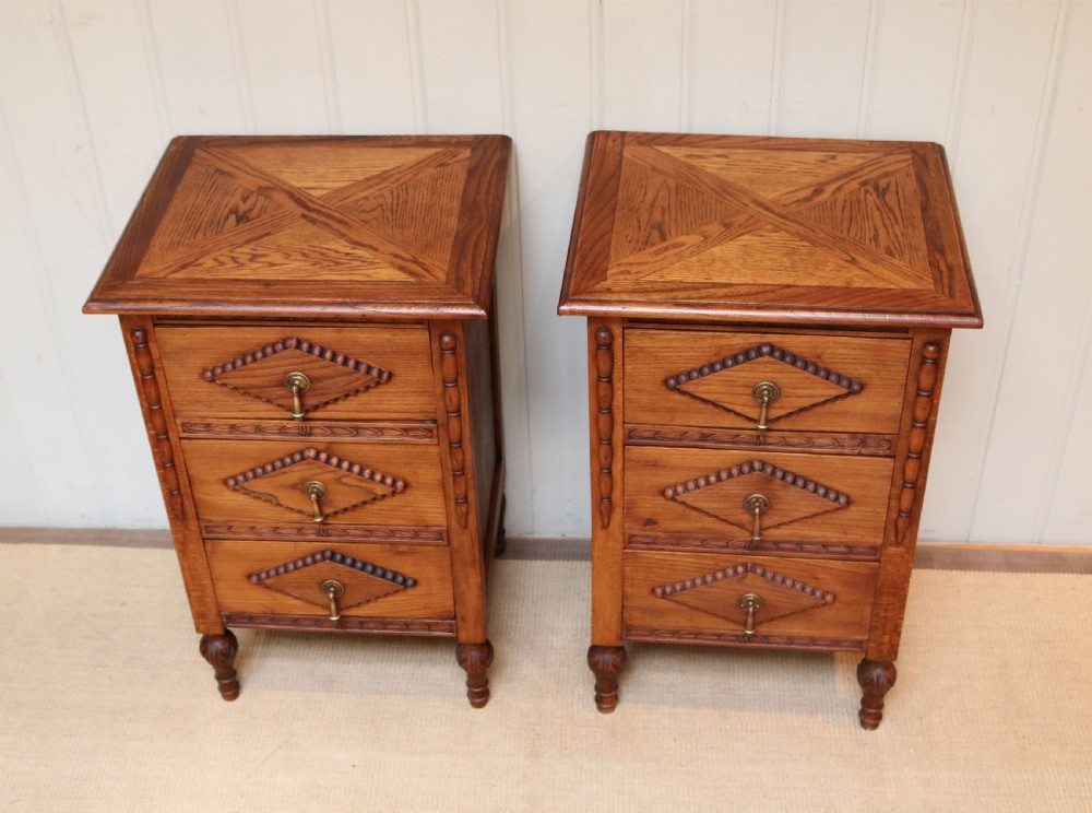 Pair Of Oak Bedside Cabinets View VI
