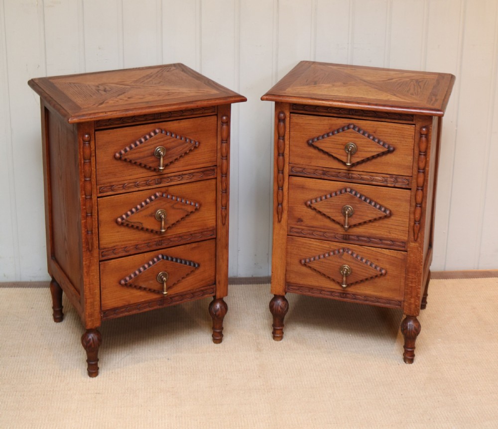 Pair Of Oak Bedside Cabinets View VIII