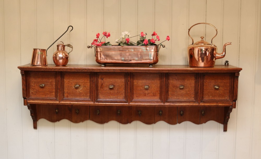 French Solid Oak Wall Shelves  View II