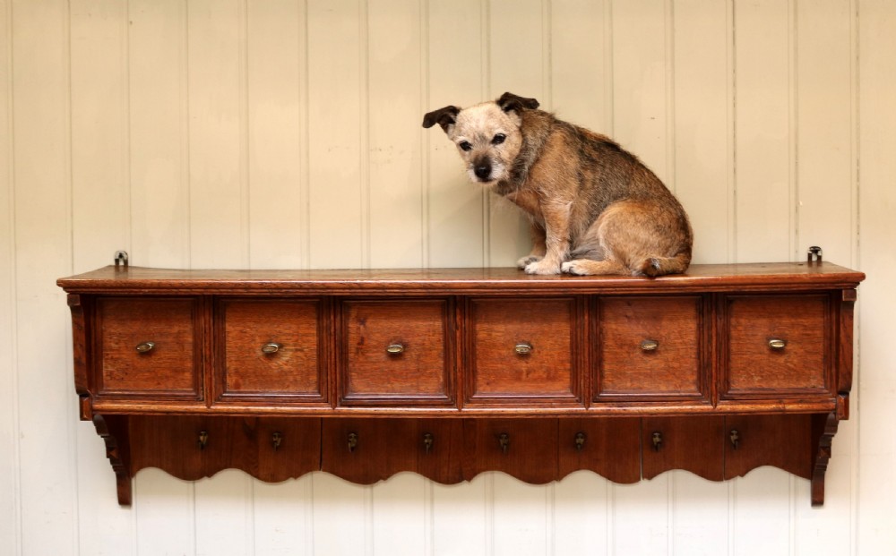 French Solid Oak Wall Shelves  View III