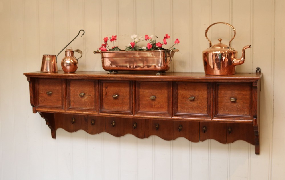 French Solid Oak Wall Shelves  View V