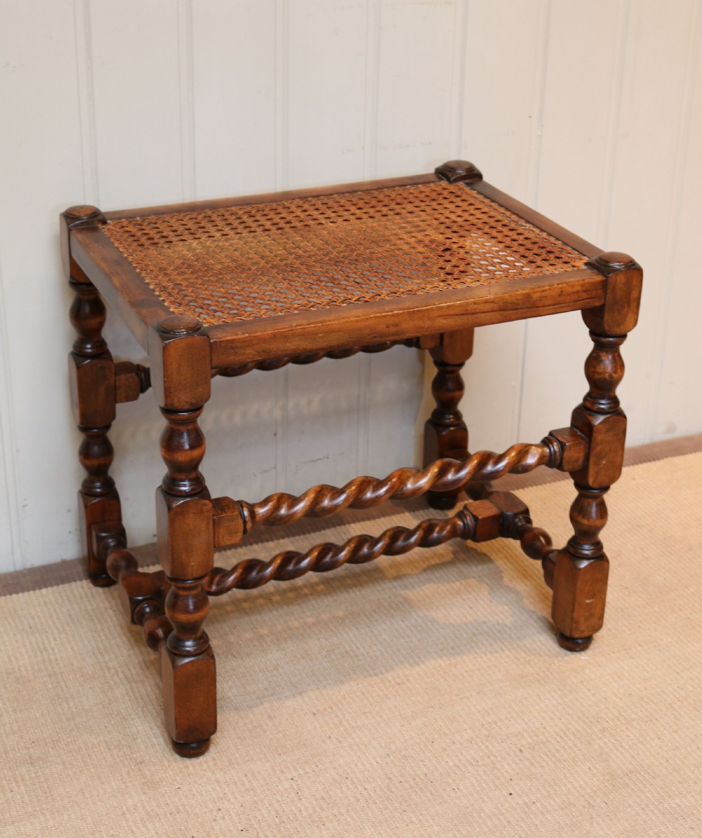 Beech Wood Cane Seat Stool  View II