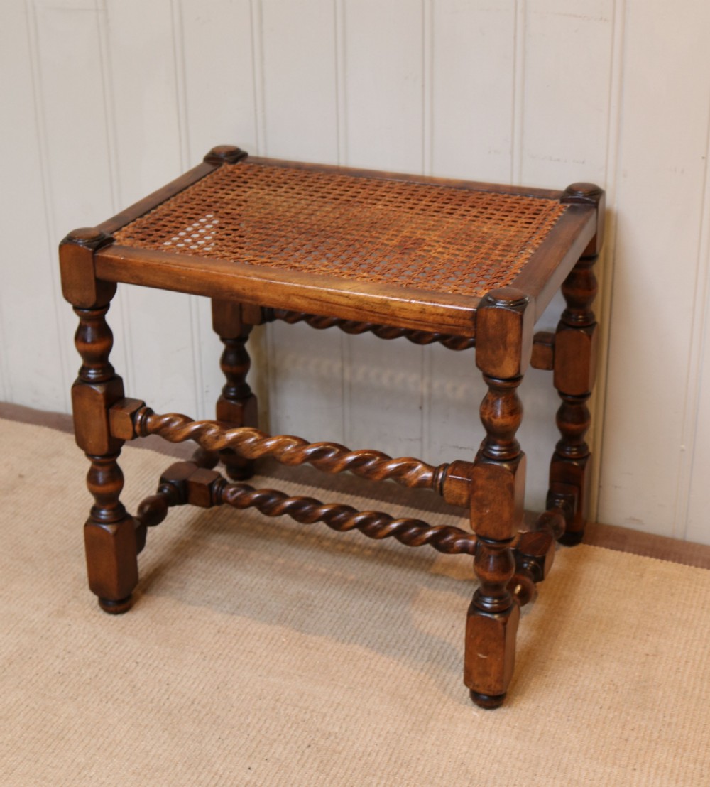 Beech Wood Cane Seat Stool  View III