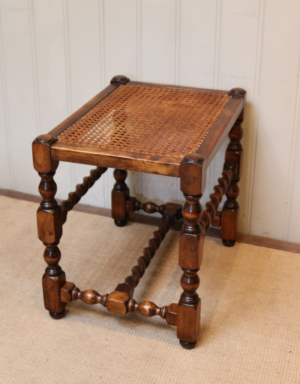 Beech Wood Cane Seat Stool  View VI