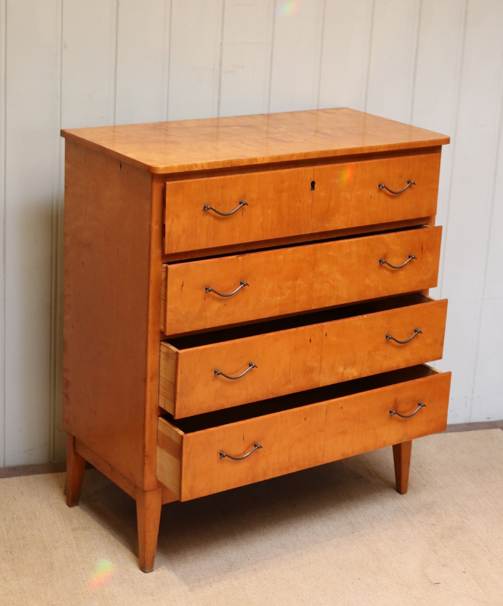 Swedish Satin Birch Chest Of Drawers View II