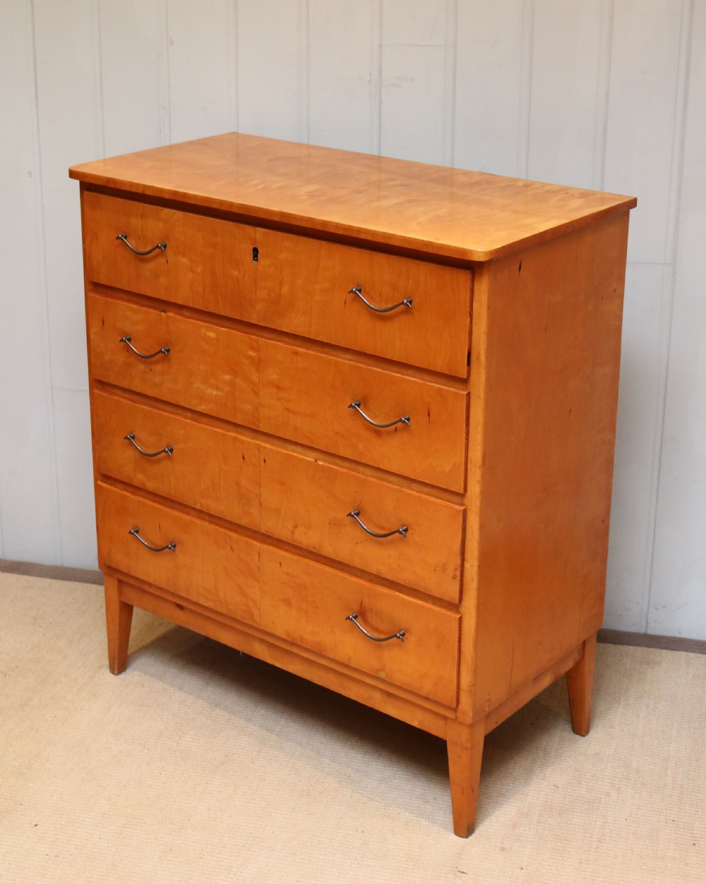 Swedish Satin Birch Chest Of Drawers View III