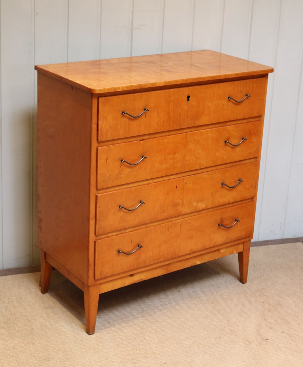 Swedish Satin Birch Chest Of Drawers View IV