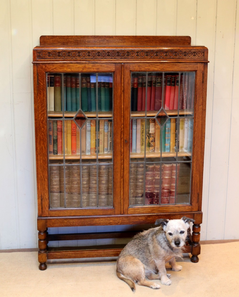 Oak Glazed Bookcase View III