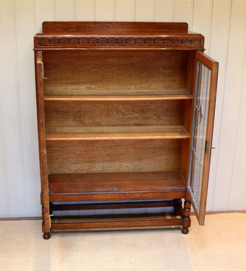 Oak Glazed Bookcase View VIII