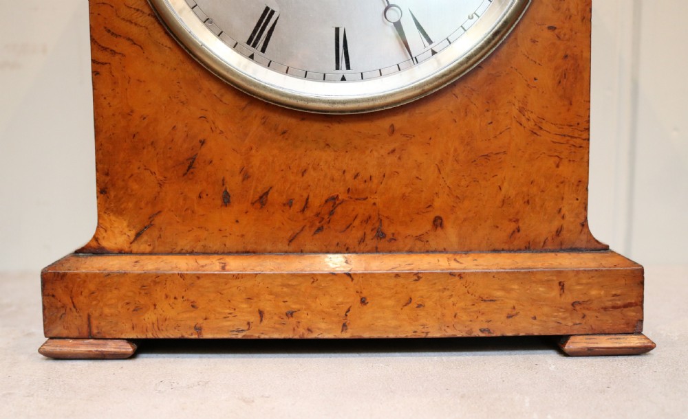 Burr Oak Bracket Clock (England, c. 1840) View X