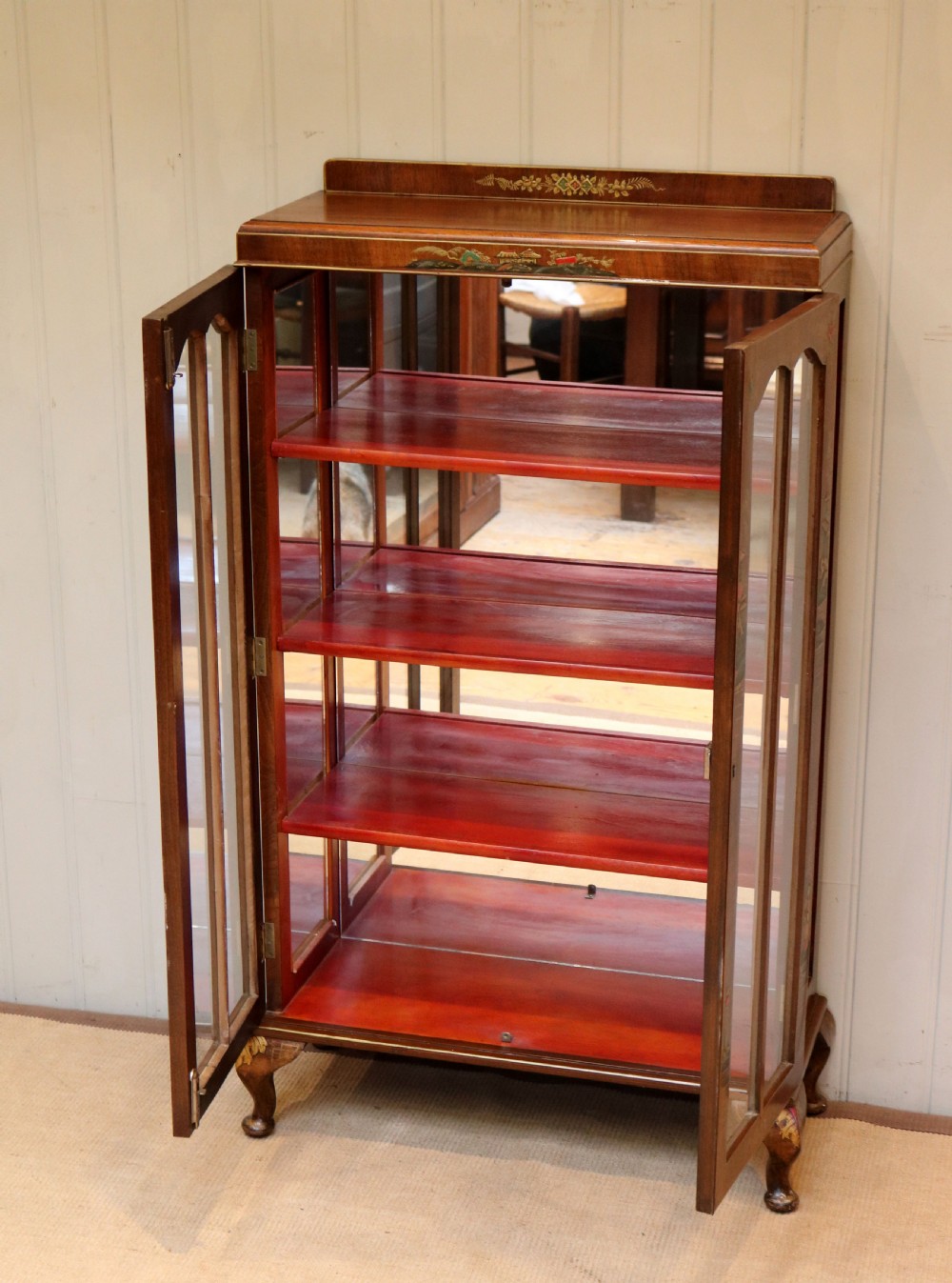 Walnut Chinoiserie Decorated Display Cabinet View VI