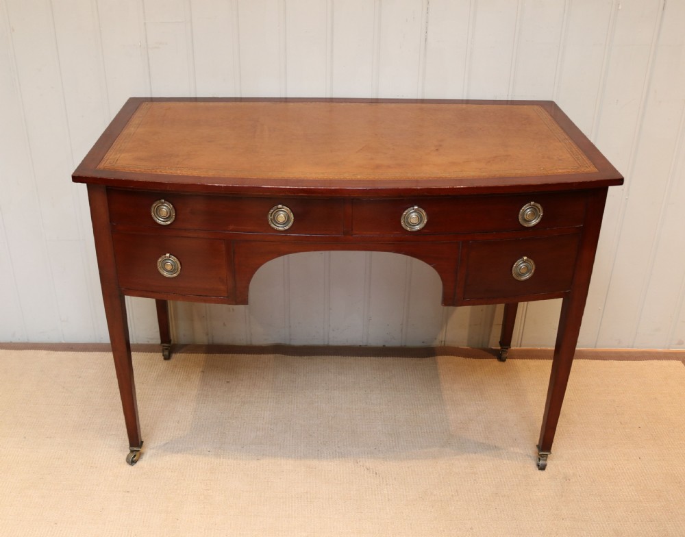 Mahogany Bow Front Writing Desk 
