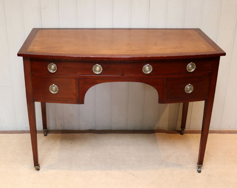 Mahogany Bow Front Writing Desk  View IV