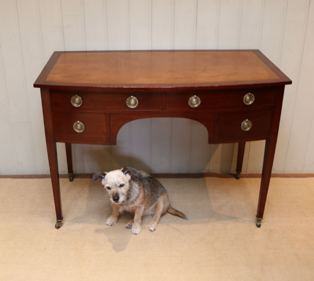 Mahogany Bow Front Writing Desk  View V