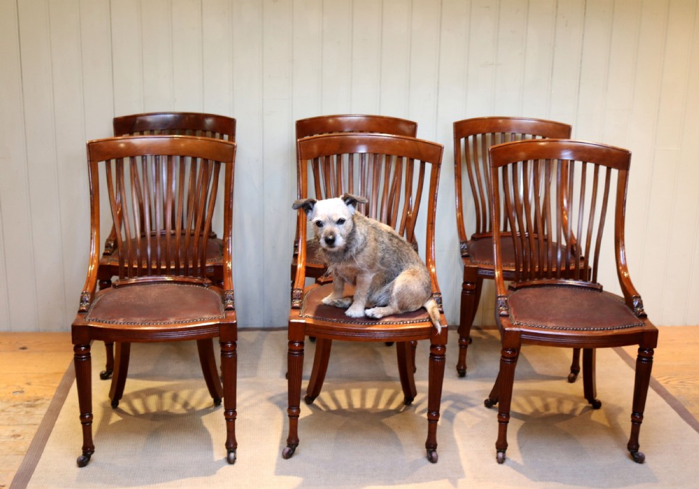 Set Of Six Solid Mahogany Dining Chairs View IV