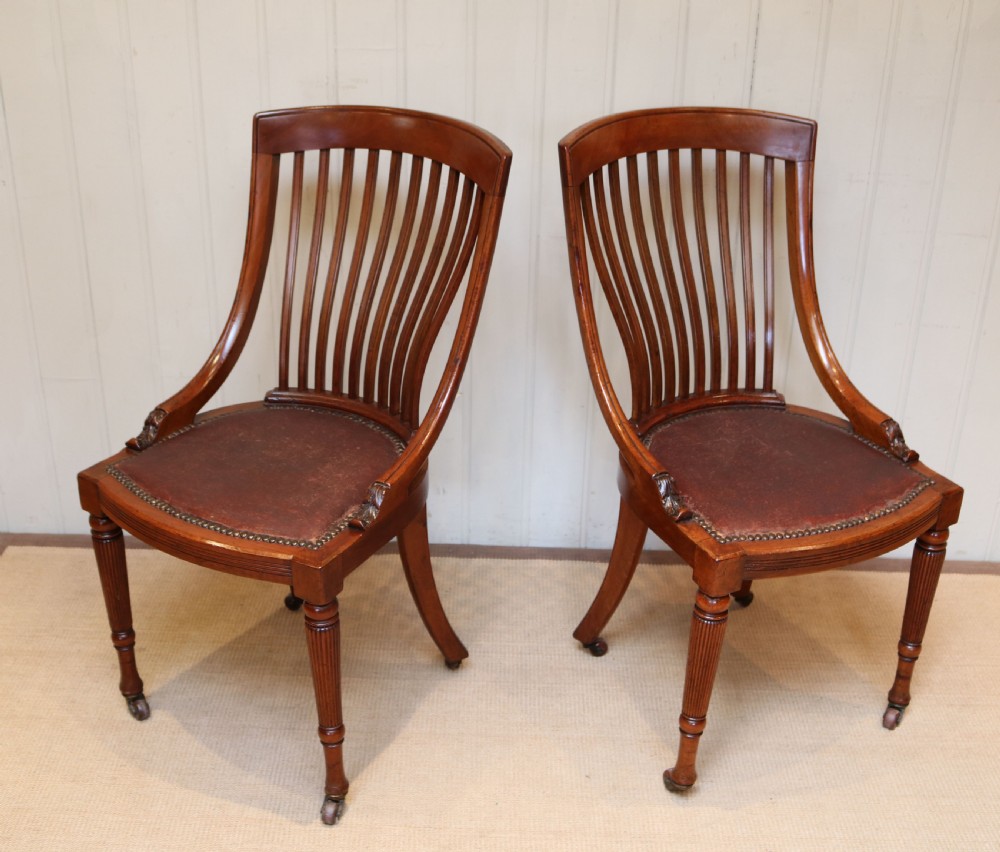 Set Of Six Solid Mahogany Dining Chairs View V