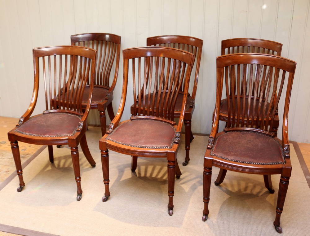 Set Of Six Solid Mahogany Dining Chairs View VII